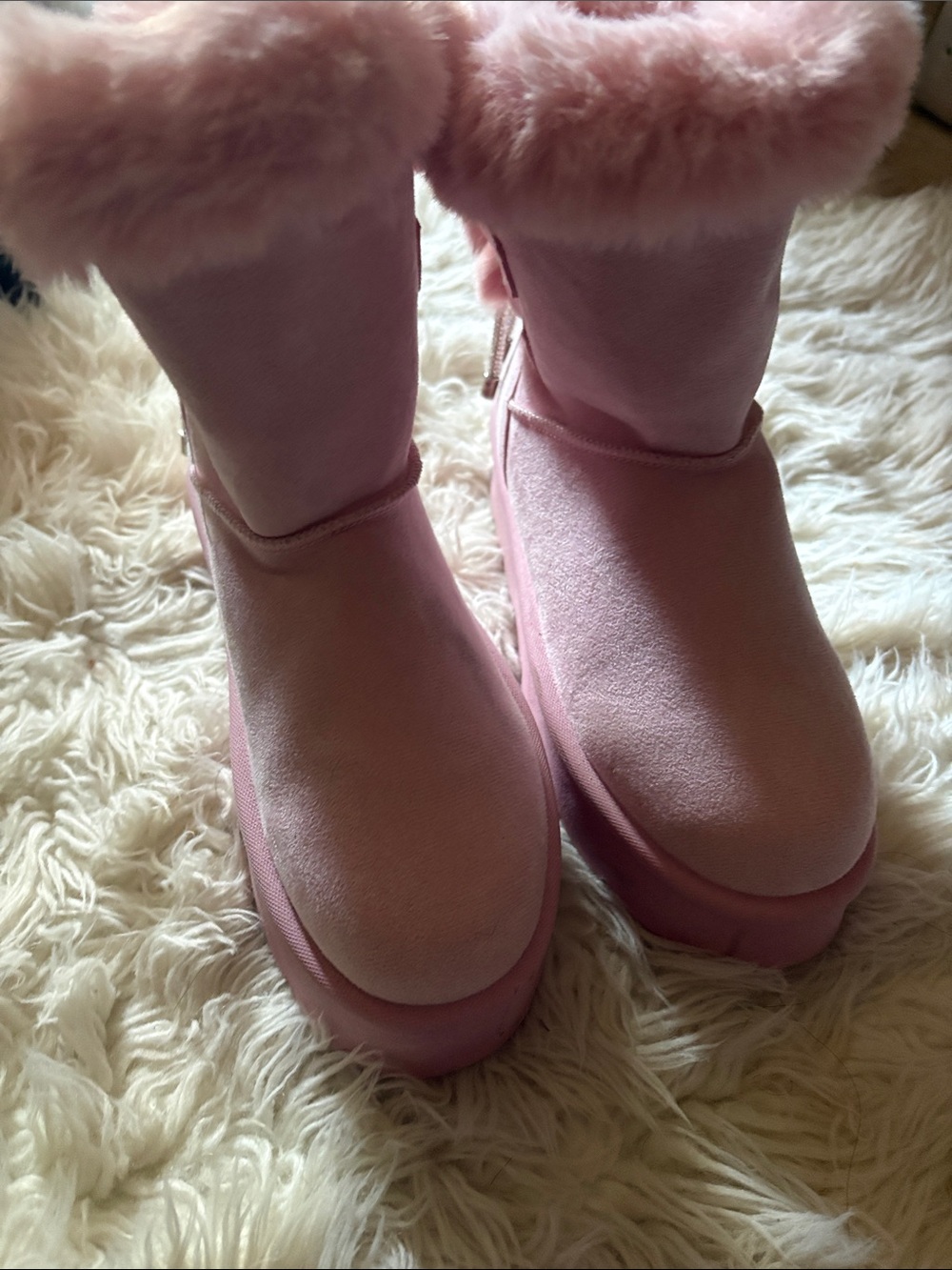 Cozy Faux-Fur Pink Winter Boots for Women